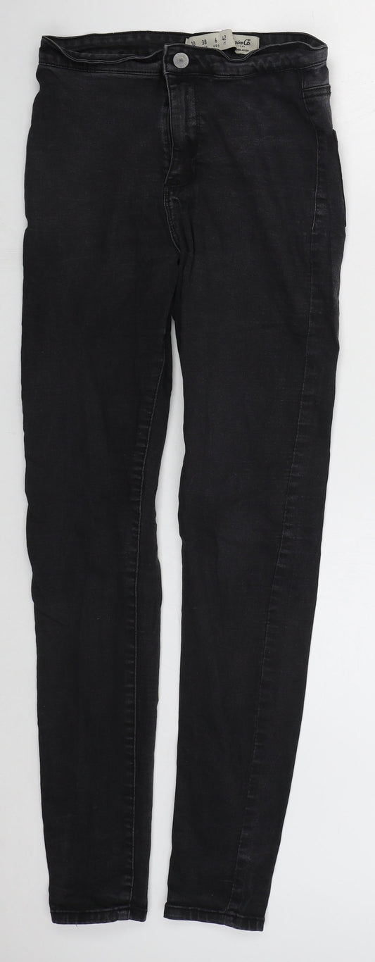 Denim Co Womens Black  Cotton Skinny Jeans Size 10 L28 in Regular Button