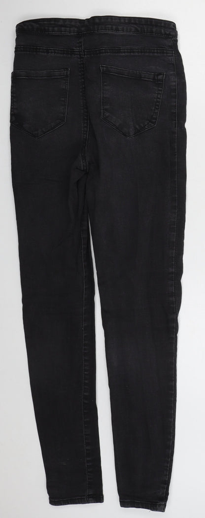 Denim Co Womens Black  Cotton Skinny Jeans Size 10 L28 in Regular Button