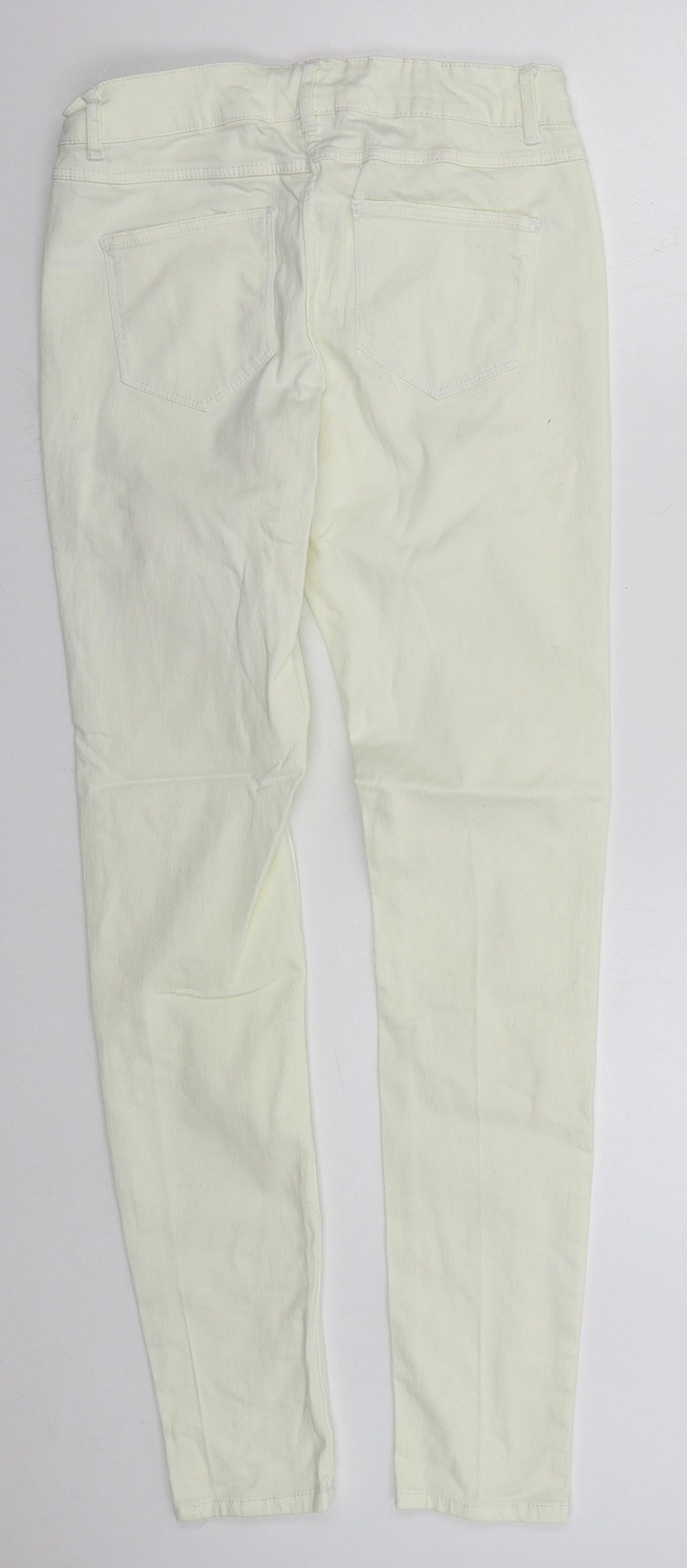 Womens UK Size 10 Papaya Regular Fit Skinny Ivory Jeans