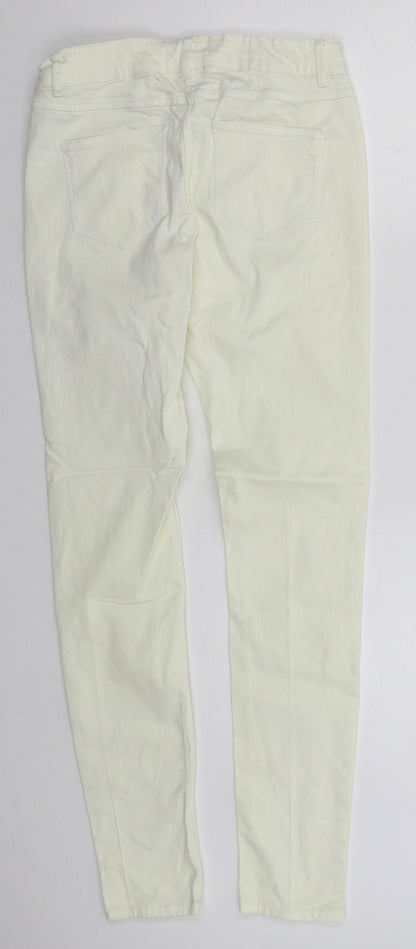 Womens UK Size 10 Papaya Regular Fit Skinny Ivory Jeans