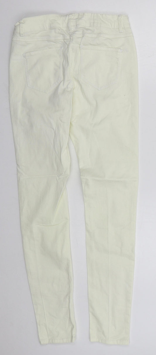 Womens UK Size 10 Papaya Regular Fit Skinny Ivory Jeans