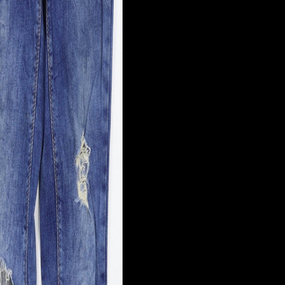 New Look Womens Blue  Cotton Skinny Jeans Size 8 L29 in Regular Button