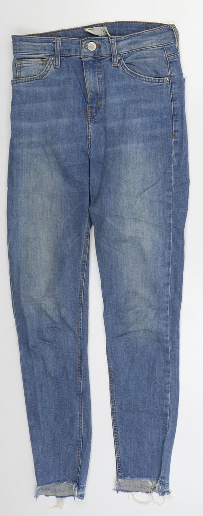 Topshop Womens Black  Cotton Skinny Jeans Size 26 in L26 in Regular Button