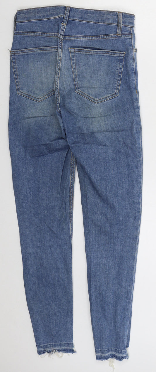 Topshop Womens Black  Cotton Skinny Jeans Size 26 in L26 in Regular Button