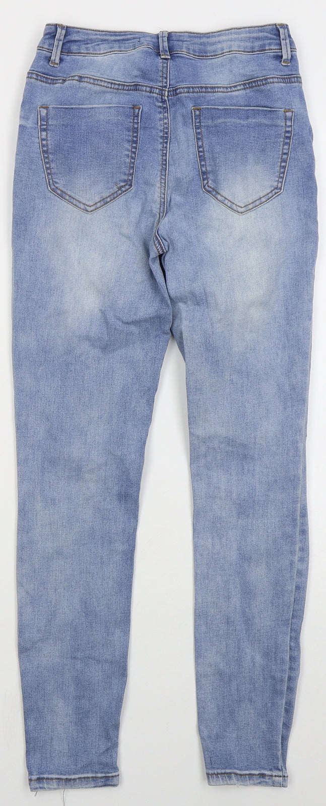 Missguided Womens Blue  Cotton Skinny Jeans Size 6 L26 in Regular Button