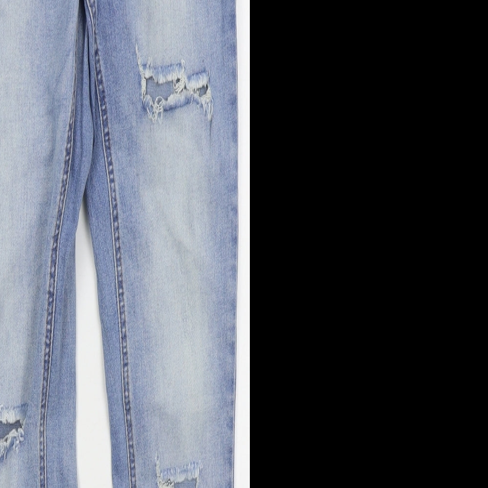 Missguided Womens Blue  Cotton Skinny Jeans Size 6 L26 in Regular Button