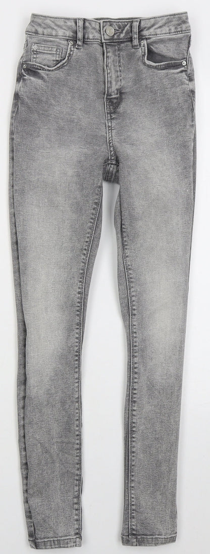 Denim Co Womens Grey  Cotton Skinny Jeans Size 6 L27 in Regular Button