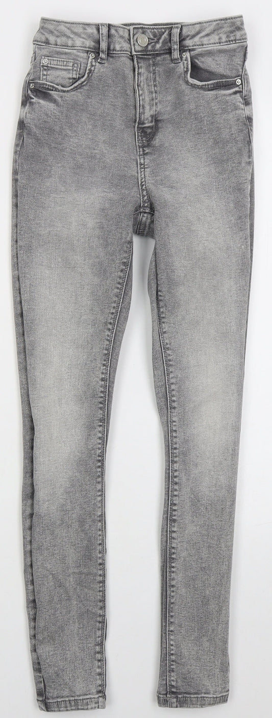 Denim Co Womens Grey  Cotton Skinny Jeans Size 6 L27 in Regular Button