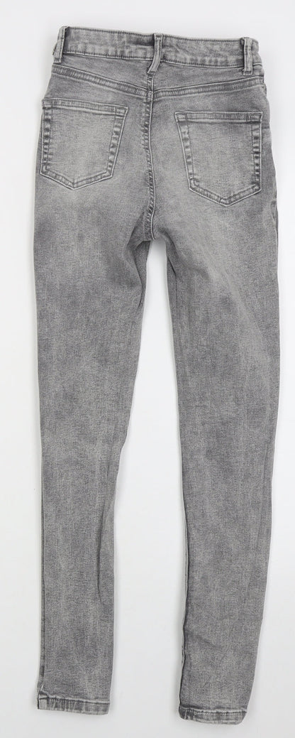 Denim Co Womens Grey  Cotton Skinny Jeans Size 6 L27 in Regular Button