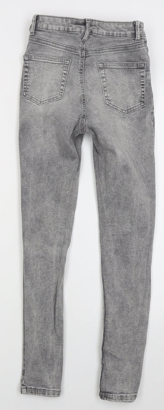 Denim Co Womens Grey  Cotton Skinny Jeans Size 6 L27 in Regular Button