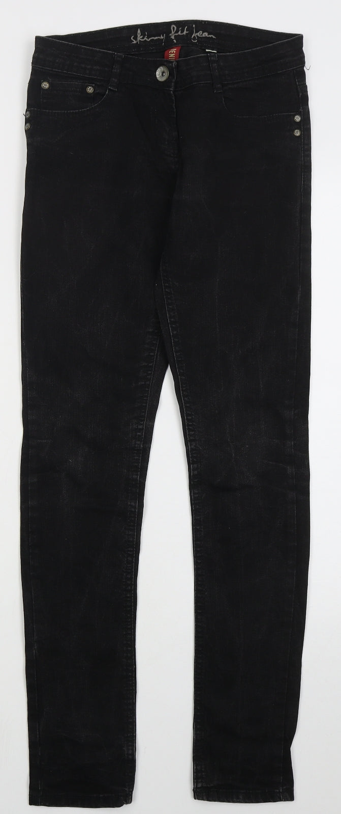 Denim Co Womens Black  Cotton Skinny Jeans Size 8 L30 in Regular Button