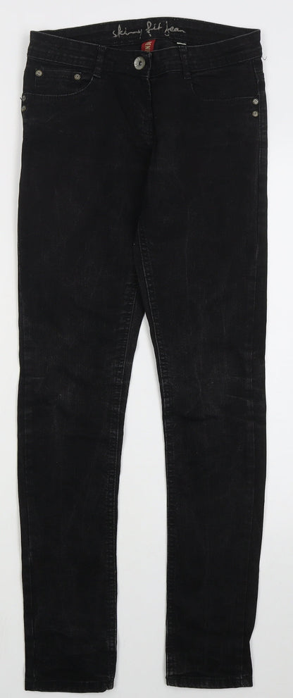 Denim Co Womens Black  Cotton Skinny Jeans Size 8 L30 in Regular Button
