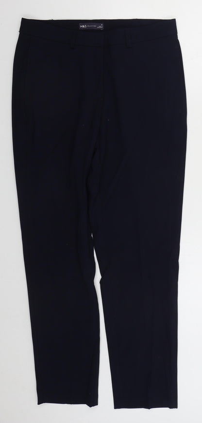 Womens UK Size 10 Marks and Spencer Regular Fit  Blue Trousers