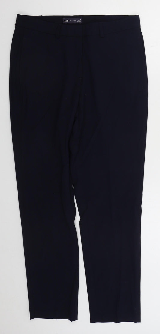 Womens UK Size 10 Marks and Spencer Regular Fit  Blue Trousers