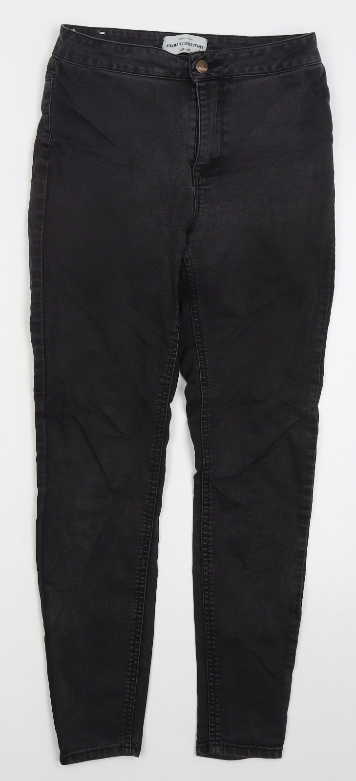 New Look Womens Black  Cotton Skinny Jeans Size 10 L27 in Regular Button