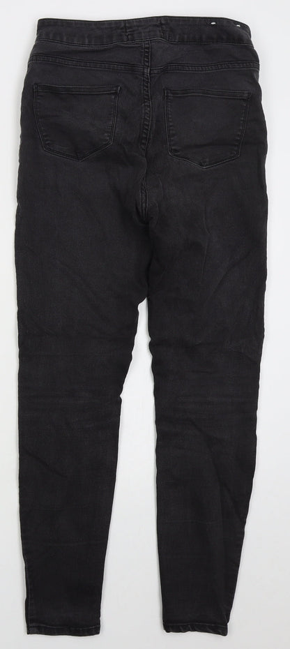 New Look Womens Black  Cotton Skinny Jeans Size 10 L27 in Regular Button