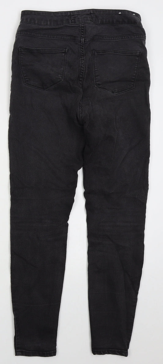 New Look Womens Black  Cotton Skinny Jeans Size 10 L27 in Regular Button