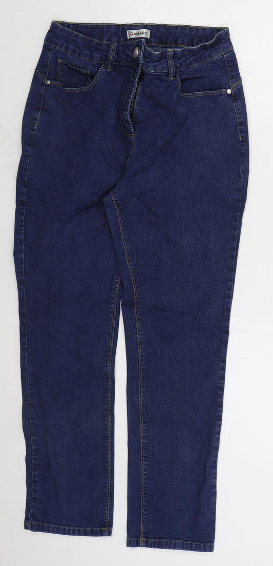 Damart Womens Blue  Cotton Skinny Jeans Size 12 L26 in Regular Button
