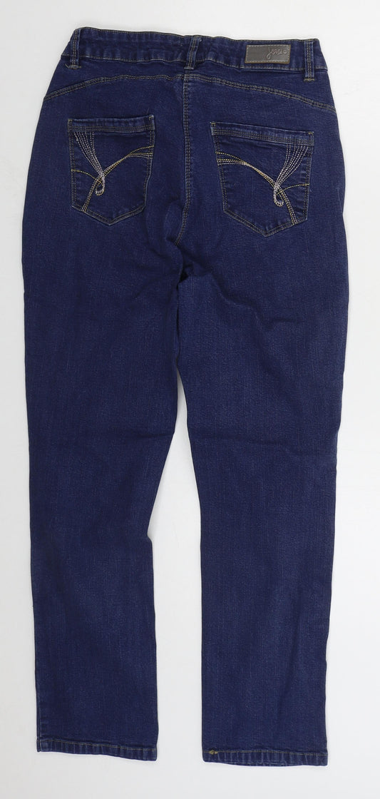Damart Womens Blue  Cotton Skinny Jeans Size 12 L26 in Regular Button