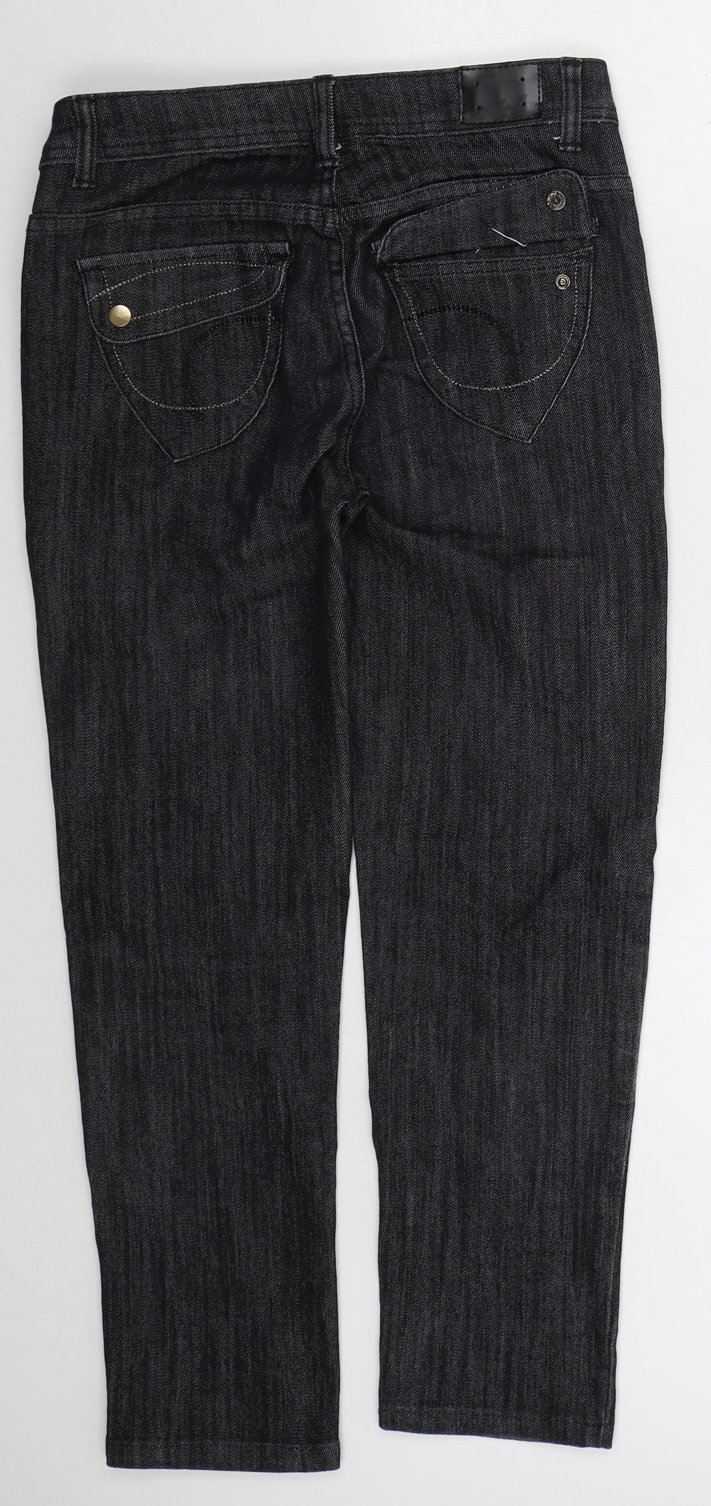 D&F Womens Black  Cotton Skinny Jeans Size 10 L26 in Regular Button