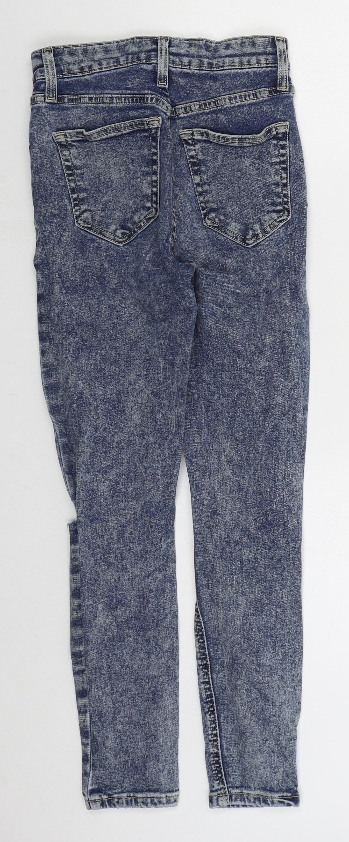 Topshop Womens Blue  Cotton Skinny Jeans Size 26 in L26 in Regular Button