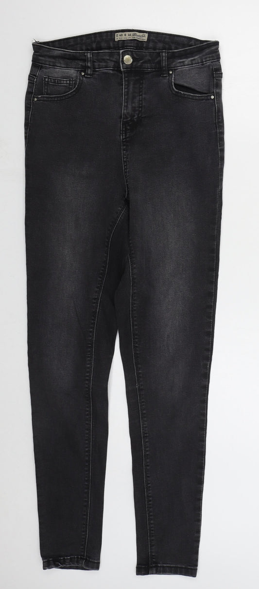 Denim Co Womens Grey  Cotton Skinny Jeans Size 12 L28 in Regular Button