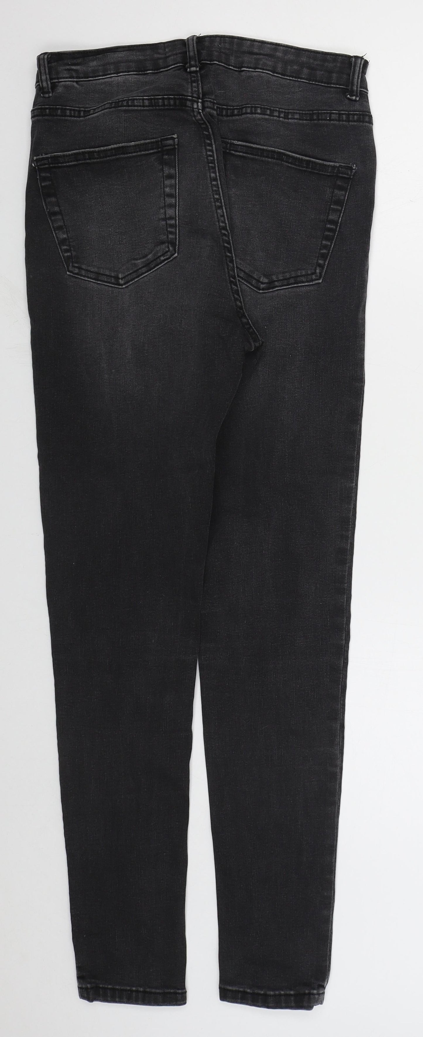 Denim Co Womens Grey  Cotton Skinny Jeans Size 12 L28 in Regular Button