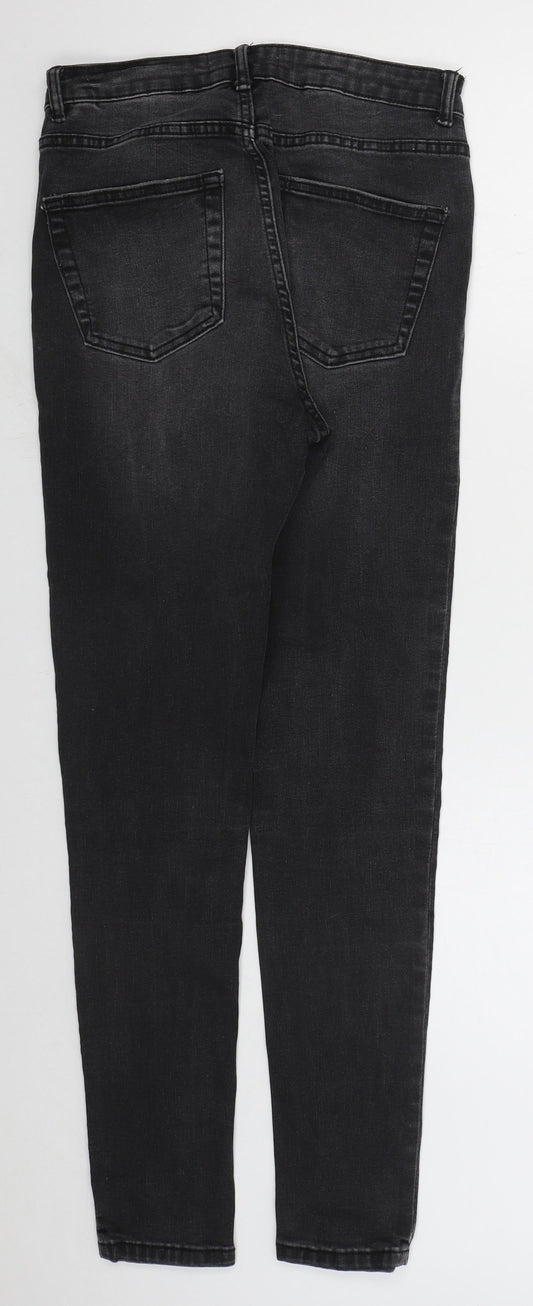 Denim Co Womens Grey  Cotton Skinny Jeans Size 12 L28 in Regular Button
