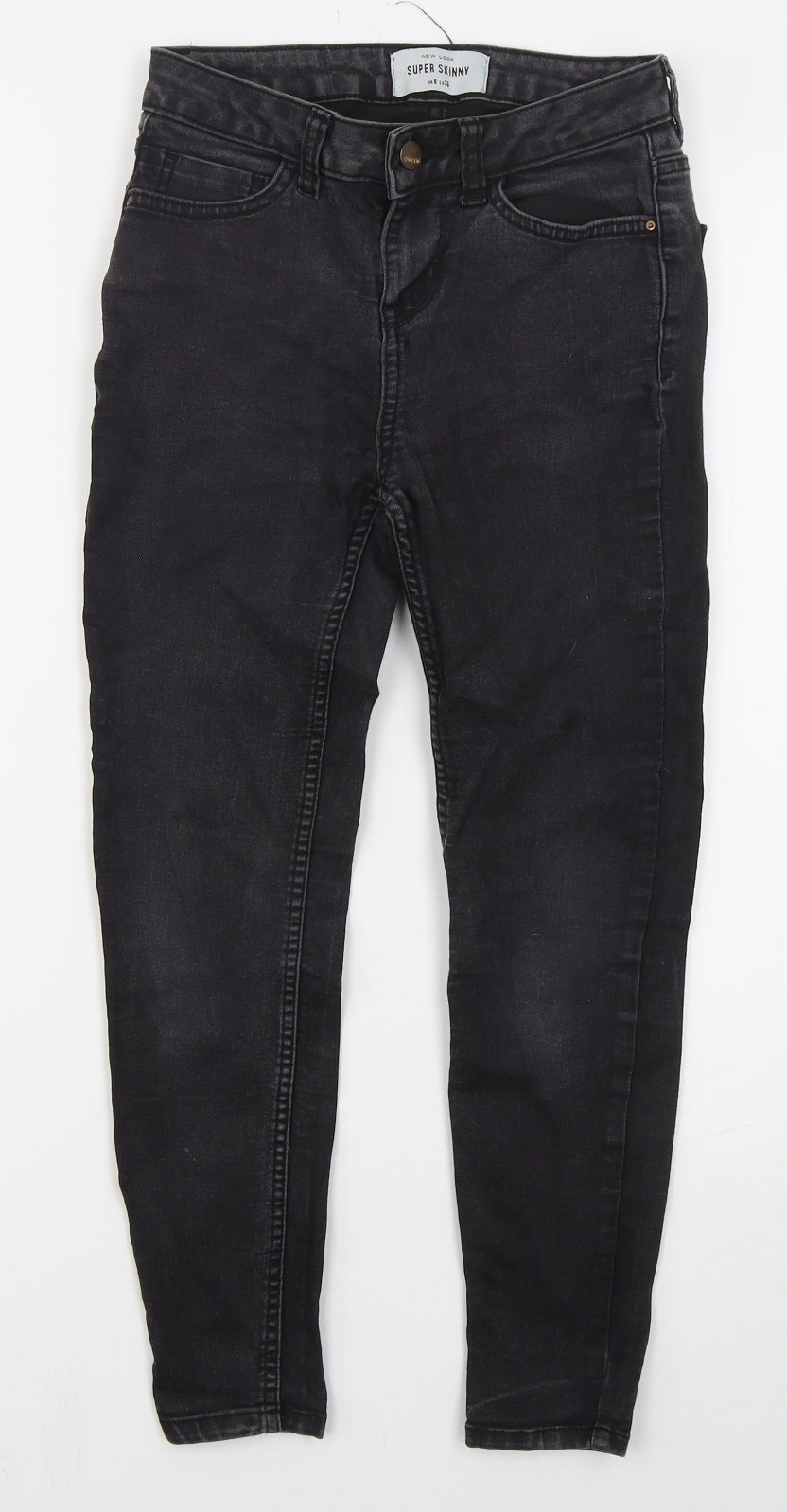 New Look Womens Black  Cotton Skinny Jeans Size 8 L22 in Regular Button