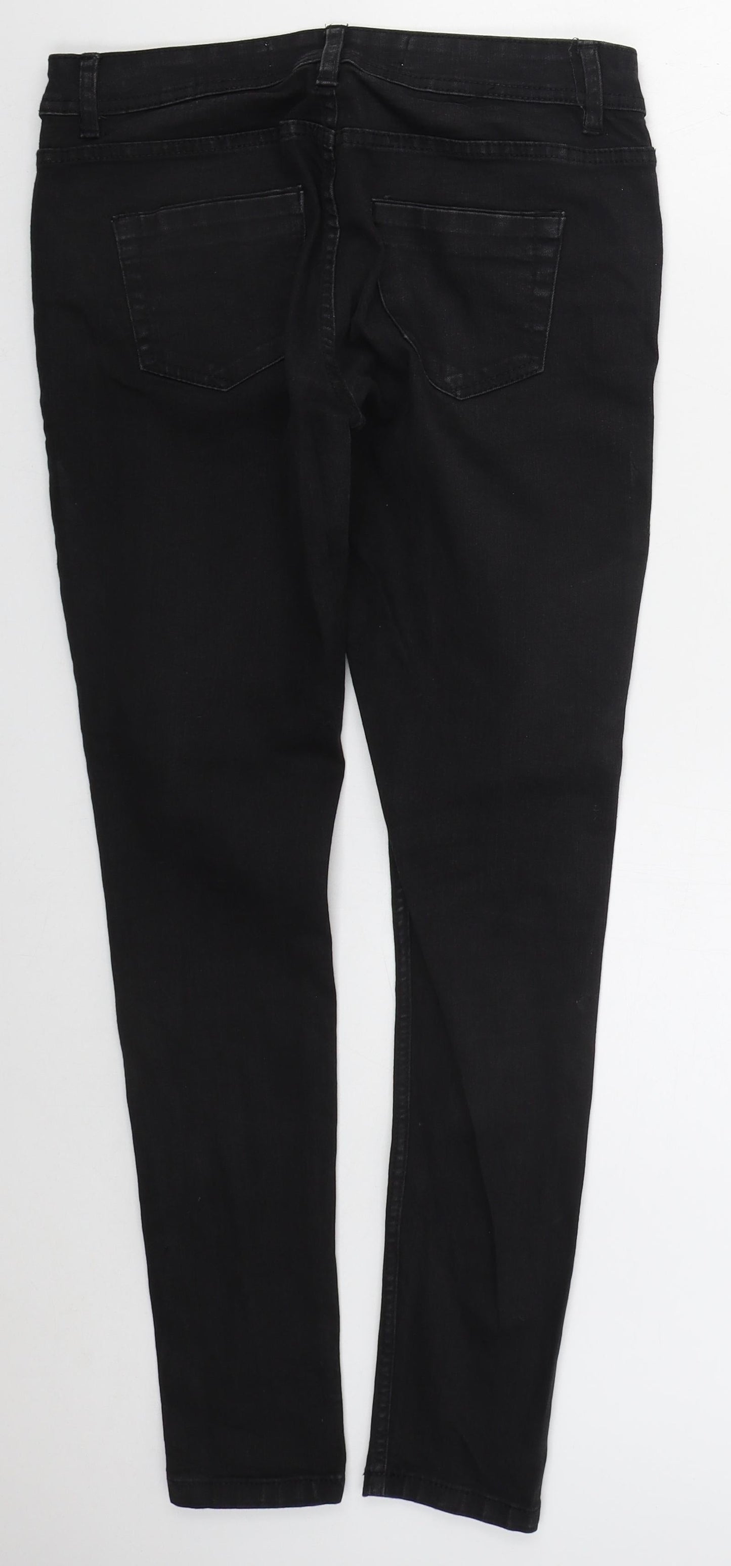 Denim Co Womens Black  Cotton Skinny Jeans Size 10 L29 in Regular Button