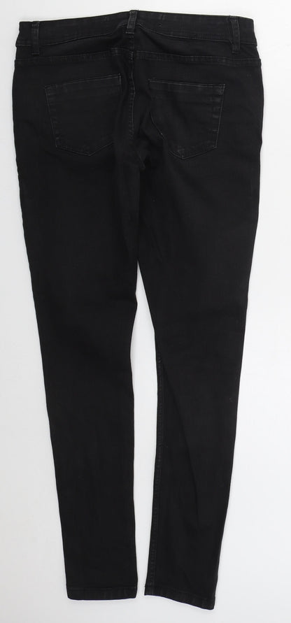 Denim Co Womens Black  Cotton Skinny Jeans Size 10 L29 in Regular Button