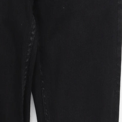 Denim Co Womens Black  Cotton Skinny Jeans Size 10 L29 in Regular Button