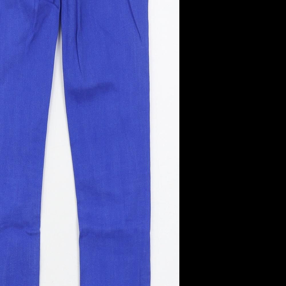 Topshop Womens Blue  Cotton Straight Jeans Size 30 in L30 in Regular Button