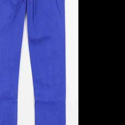 Topshop Womens Blue  Cotton Straight Jeans Size 30 in L30 in Regular Button