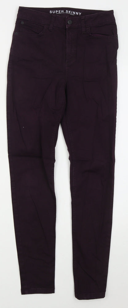 Womens UK Size 8 Marks and Spencer Regular Fit Skinny Purple Jeans