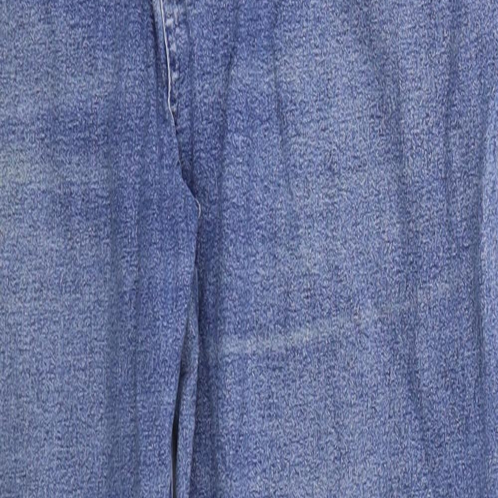 Greensource Womens Blue  Cotton Straight Jeans Size 32 in L28 in Regular Button