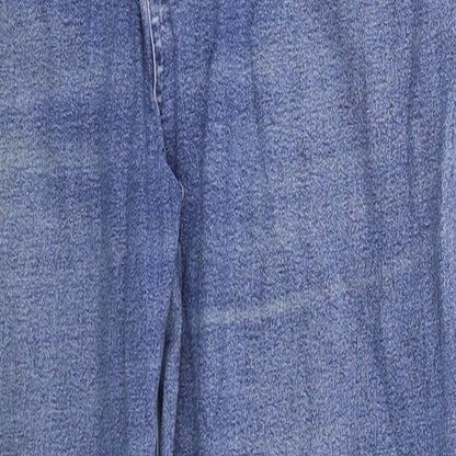 Greensource Womens Blue  Cotton Straight Jeans Size 32 in L28 in Regular Button