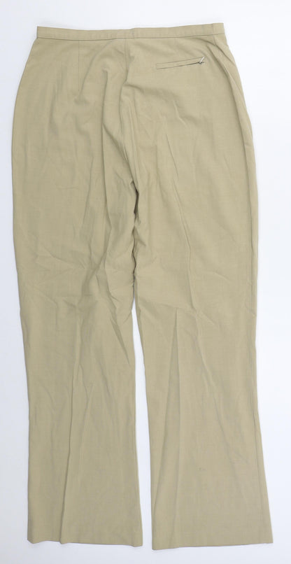 NEXT Womens Beige  Polyester Trousers  Size 14 L30 in Regular Button