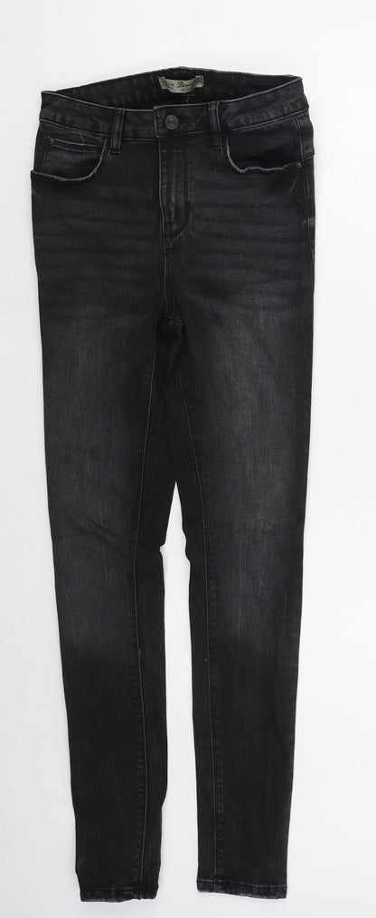 Denim Co Womens Black  Cotton Skinny Jeans Size 10 L29 in Regular Button