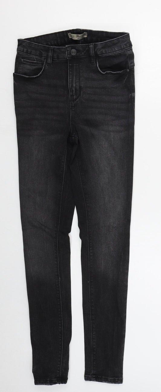 Denim Co Womens Black  Cotton Skinny Jeans Size 10 L29 in Regular Button