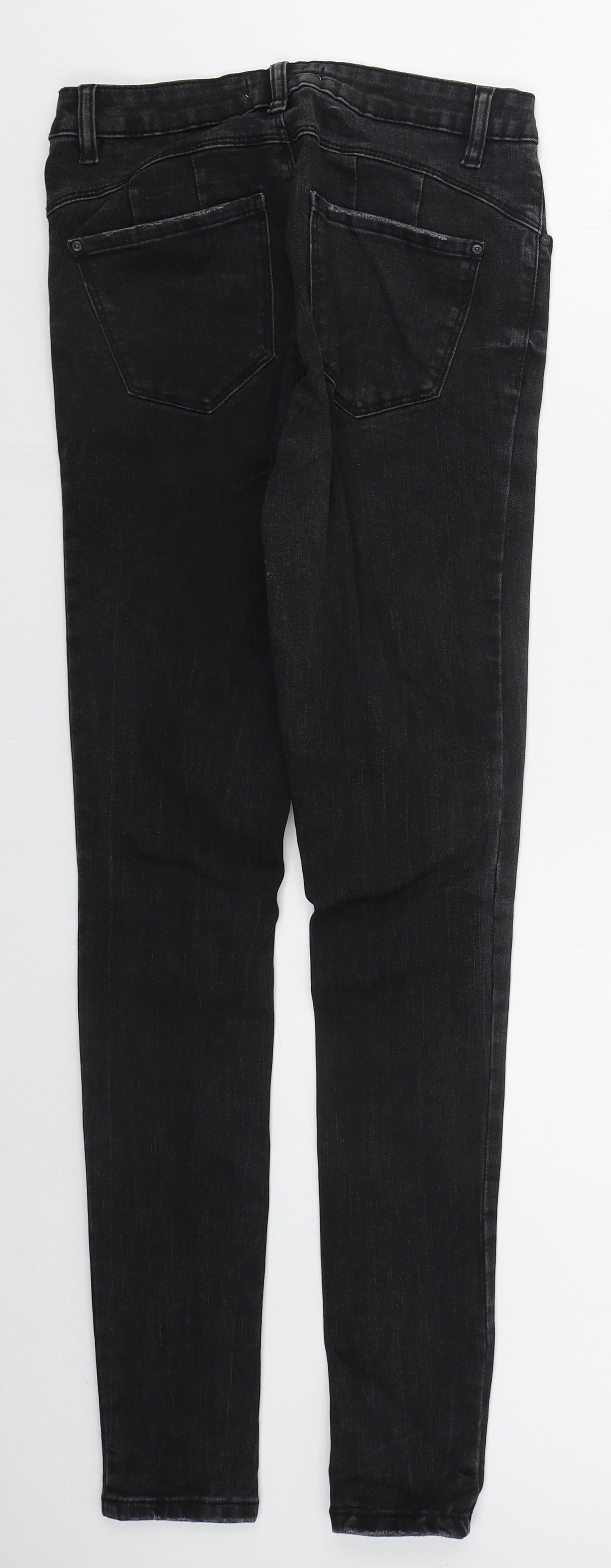 Denim Co Womens Black  Cotton Skinny Jeans Size 10 L29 in Regular Button