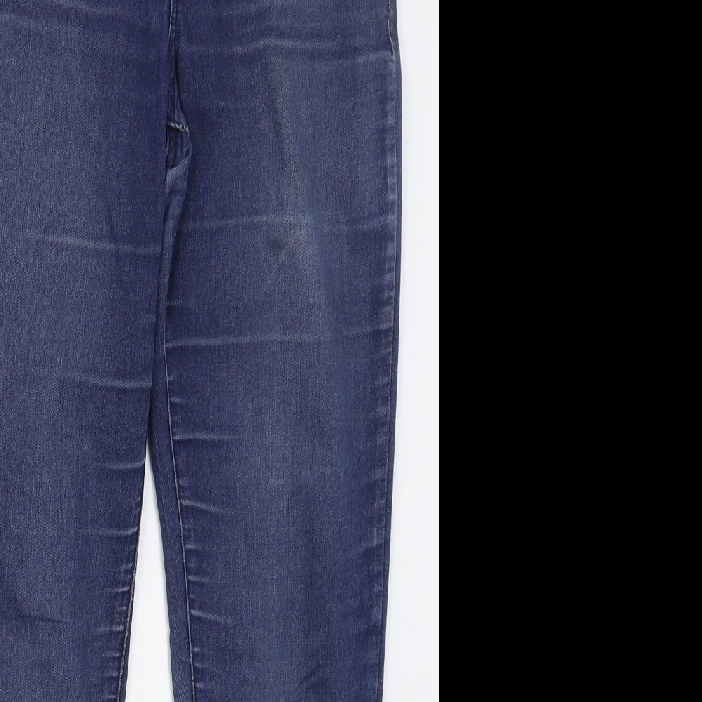 New Look Womens Blue  Cotton Skinny Jeans Size 8 L26 in Regular Button