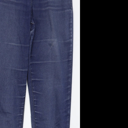 New Look Womens Blue  Cotton Skinny Jeans Size 8 L26 in Regular Button