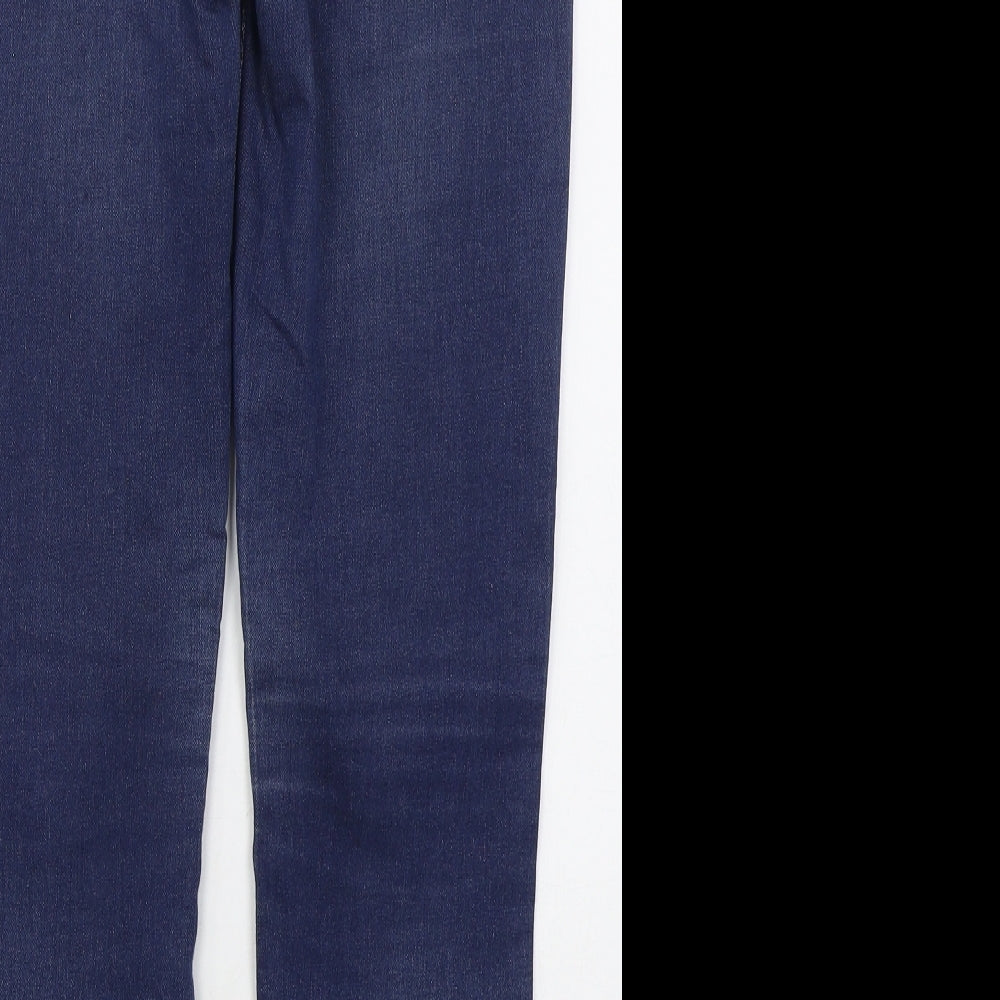 New Look Womens Blue  Cotton Skinny Jeans Size 8 L26 in Regular Button