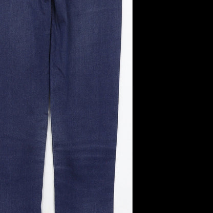 New Look Womens Blue  Cotton Skinny Jeans Size 8 L26 in Regular Button