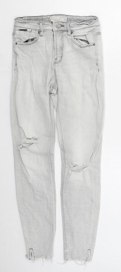 Womens UK Size 10 Stradivarius Regular Fit Skinny Grey Jeans