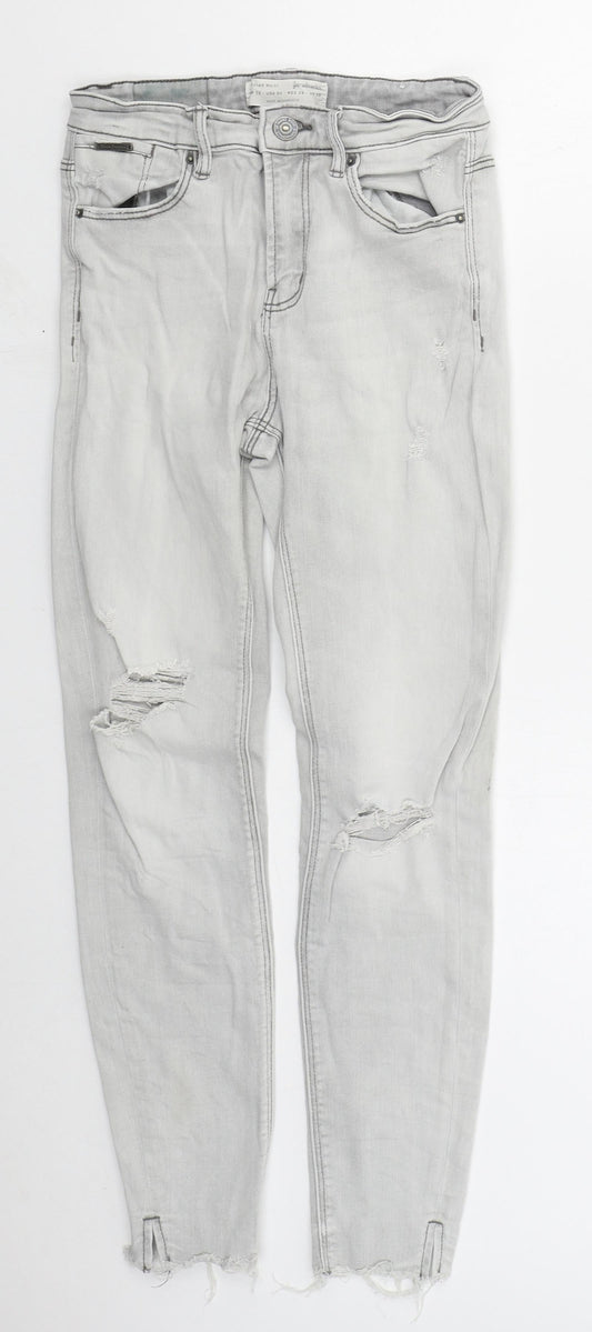 Womens UK Size 10 Stradivarius Regular Fit Skinny Grey Jeans