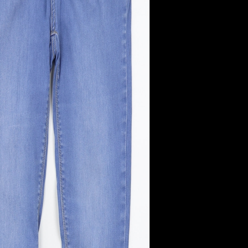 Peacocks Womens Blue  Cotton Skinny Jeans Size 10 L29 in Regular Button