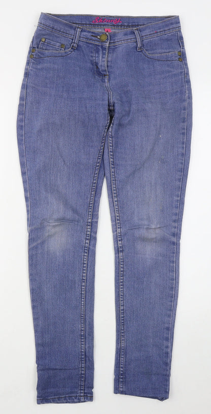 Denim Co Womens Blue  Cotton Skinny Jeans Size 8 L30 in Regular Button