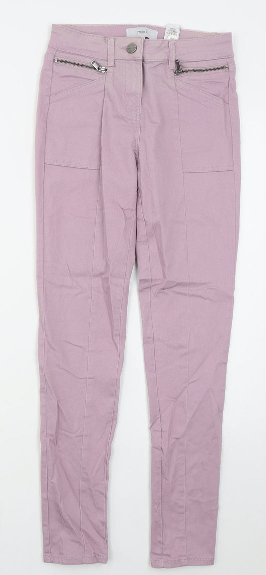 NEXT Womens Pink  Cotton Skinny Jeans Size 6 L29 in Regular Button
